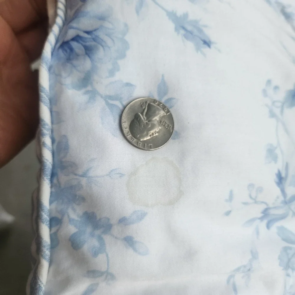 Shelter Island Ralph Lauren Blue White Roses Floral Stripes Full Queen Comforter